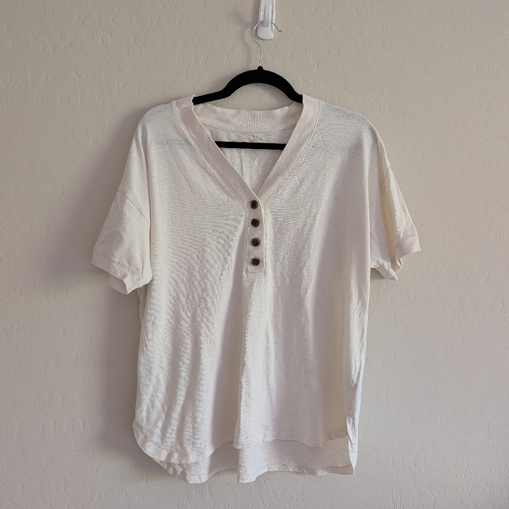 Madewell - Off-White Henley T - Size M